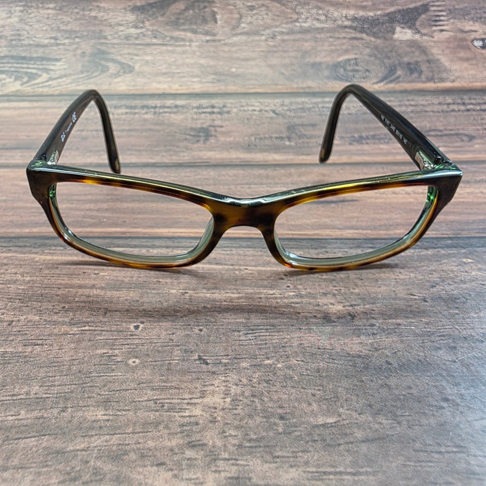 Ray-Ban RB 5187 2445 Dark Tortoise Green Rectangular Eyeglasses Frames 50-16-140